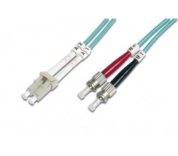 Cable Réseaux Optique LWL Patchcable LC - ST 10,00m Multimode Duplex OM3 Cable Réseaux Optique LWL Patchcable LC - ST 10,00m Multimode Duplex OM3