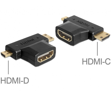 Adaptateur Ecran Delock HDMI AdapterHDMI A - HDMI C + D St 2in1 - Delock Adaptateur Ecran Delock HDMI AdapterHDMI A - HDMI C + D St 2in1 - Delock