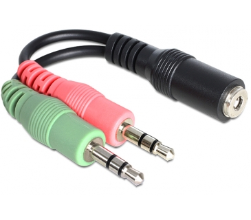 Adaptateur Audio Video Adapter Cable Klinke 3,5mm 4pin Bu - 2x 3,5mm Klinke St - Delock Adaptateur Audio Video Adapter Cable Klinke 3,5mm 4pin Bu - 2x 3,5mm Klinke St - Delock