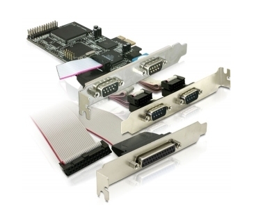 Controlleur Delock IO PCIe 4x seriell RS-232 + 1x parallel - Delock Controlleur Delock IO PCIe 4x seriell RS-232 + 1x parallel - Delock