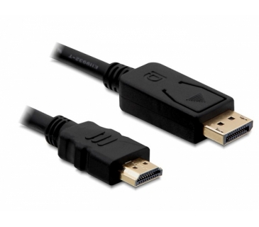 Câble Ecran DisplayPort Cable - St -> HDMI St Black 1m - Delock Câble Ecran DisplayPort Cable - St -> HDMI St Black 1m - Delock