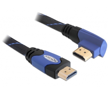 Câble Ecran HDMI Cable 1.4HighSpeed Ethernet A St/St gewin. 2m - Delock Câble Ecran HDMI Cable 1.4HighSpeed Ethernet A St/St gewin. 2m - Delock