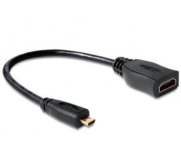 Câble Ecran HDMI Cable 1.4A - micro D Bu/St 0,20m - Delock Câble Ecran HDMI Cable 1.4A - micro D Bu/St 0,20m - Delock