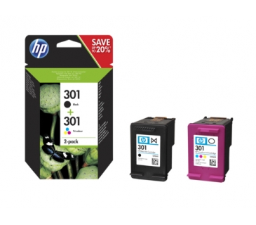 Cartouche d encre HP 301 Cartouche d encre Combo 2-Pack Capacité standard (Cartouche noir et couleur) - HP