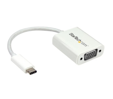 Adaptateur Ecran Startech USB-C to VGA adapter - USB Type-C to VGA Video Converter - USB 3.1 Type-C to VGA Video Adapter - USB 2.0 Type-C to VGA Video Converter - USB 3.0 Type-C to VGA Adapter - White - Startech