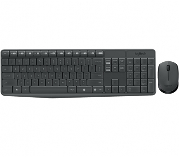 Clavier Logitech MK235 Wireless Keyboard and Mouse Combo-GREY-US INT L-2.4GHZ-INTNL-(GREY KEYS GREY BTM) - Logitech
