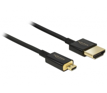 Câble Ecran HDMI KabelEthernet A -micro D St/St 2.00m 3D 4K sli - Delock