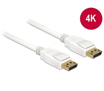 Câble Ecran Displayport KabelDP - DP St/St 5.00m White 4K - Delock
