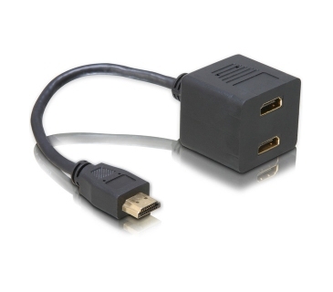 Adaptateur Ecran Delock HDMI Adapter1x Typ A -> 2x Typ A St/Bu 0,20m - Delock