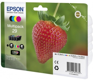Cartouche d encre Epson Multipack Fraise Encre Claria Home Noir Cyan Magenta Jaune (Blister sans alarme) - Epson