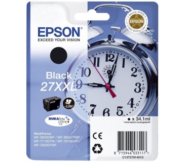 Cartouche d encre Epson 27XXL cartouche d encre noir très haute capacité 34.1ml 2.200 pages blister sans alarme - DURABrite ultra encre - Epson