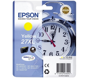 Cartouche d encre Epson 27XL cartouche d encre jaune haute capacité 10.4ml 1.100 pages blister sans alarme - DURABrite ultra encre - Epson