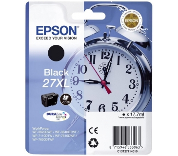 Cartouche d encre Epson 27XL cartouche d encre noir haute capacité 17.7ml 1.100 pages blister sans alarme - DURABrite ultra encre - Epson