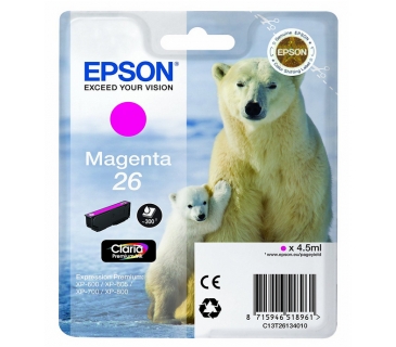 Cartouche d encre Epson 26 cartouche dencre Magenta capacité standard 4.5ml 300 pages blister sans alarme - Epson