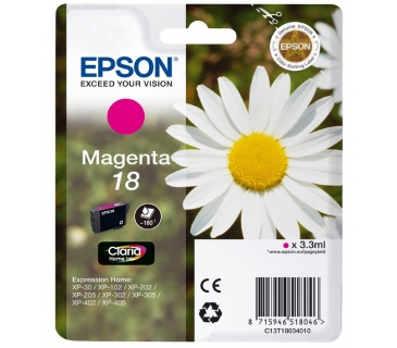 Cartouche d encre Epson 18 cartouche dencre Magenta capacité standard 3.3ml 180 pages blister sans alarme - Epson