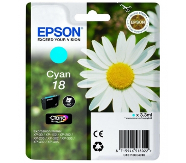 Cartouche d encre Epson 18 cartouche dencre cyan capacité standard 3.3ml 180 pages blister sans alarme - Epson