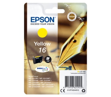 Cartouche d encre Epson 16 cartouche dencre jaune capacité standard 3.1ml 165 pages blister sans alarme - Epson