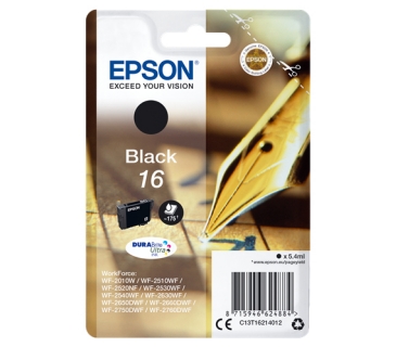 Cartouche d encre Epson 16 cartouche dencre noir capacité standard 5.4ml 175 pages blister sans alarme - Epson