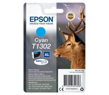 Cartouche d encre Epson T1302 cartouche d encre cyan très haute capacité 10.1ml blister sans alarme - DURABrite Ultra Ink - Epson