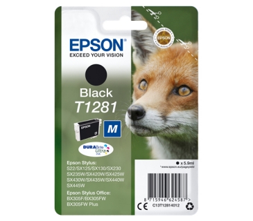 Cartouche d encre Epson T1281 cartouche d encre noir capacité standard 5.9ml blister sans alarme - Epson