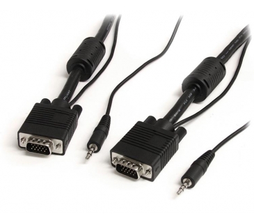 Câble Ecran 5m Coax High Resolution Monitor VGA Video Cable with Audio HD15 M/M - VGA Extension Cable - HD15 to HD15 Cable - Startech