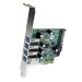 4 Port PCI Express PCIe SuperSpeed USB 3.0 Controller Card Adapter with SATA Power - Low Profile - Startech