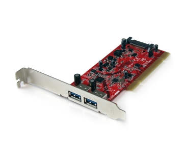 Câble USB 2 Port PCI SuperSpeed USB 3.0 Adapter Card with SATA Power - Startech