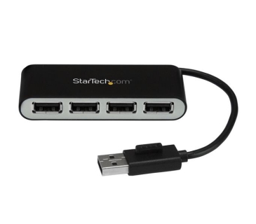 HUB Adapter USB / A / C Multi 4 Port USB Hub with Built-in Cable - 4 Port Portable USB 2.0 Hub - Compact Mini USB Hub - Bus-Powered - Small-Footprint Design for Travel or Desktop - Startech