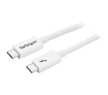 Câble USB 1m Thunderbolt 3 Cable - 20Gbps - White - Thunderbolt USB-C and DisplayPort Compatible - Startech