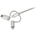 1m 3ft USB Multi Charger Cable - Lightning USB-C Micro-B - Braided - Startech
