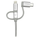 1m 3ft USB Multi Charger Cable - Lightning USB-C Micro-B - Braided - Startech