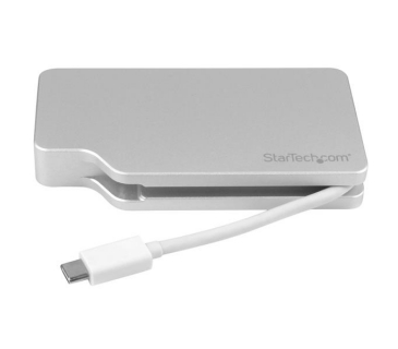 HUB Adapter USB / A / C Multi ALUMINUM TRAVEL A/V ADAPTER: 4-IN-1 USB-C TO VGA DVI HDMI OR MDP - 4K - Startech