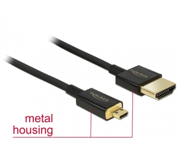 Câble Ecran DELOCK HDMi-Kabel HighSpeed Ethernet A-A 4K 3D 0,25m schw. - Delock