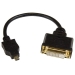 Startech 8in Micro HDMI to DVI-D Adapter M/F - 8 inch Micro HDMI to DVI Cable - Connect a Micro HDMI phone or laptop to a DVI-D display - Startech