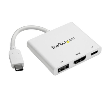Adaptateur Ecran Startech USB-C TO 4K HDMI MULTIFUNCTION ADAPTER WITH POWER DELIVERY AND USB-A PORT - WHITE - Startech
