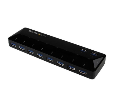 HUB Adapter USB / A / C Multi 10-Port USB 3.0 Hub with Charge and Sync Ports - 2 x 1.5A Ports - Desktop USB Hub and Fast-Charging Station - Mobile Device Charger including iPad and iPhone - Startech