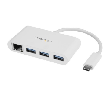 HUB Adapter USB / A / C Multi 3 Port USB 3.0 Hub plus Gigabit Ethernet - USB-C - White - USB Hub with GbE - USB-C Hub - USB Type-C Hub - USB 3 Hub - Startech