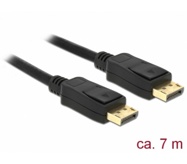 Câble Ecran DELOCK Cable DP 1.2 - DP St/St 7.0m Black 4K 60Hz - Delock