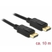 DELOCK Cable DP 1.2 - DP St/St 10.0m Black 4K 60Hz - Delock