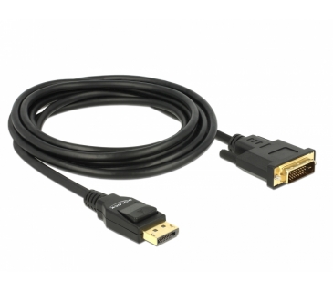 Câble Ecran DELOCK Cable DP 1.2 - DVI (24+1) St/St 3.0m Black
