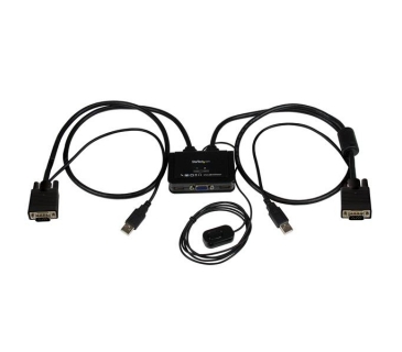 Switch KVM 2 Port USB VGA Cable KVM Switch - USB Powered with Remote Switch - KVM with VGA - Dual Port VGA KVM Switch - Two Port VGA USB KVM Switch - Startech