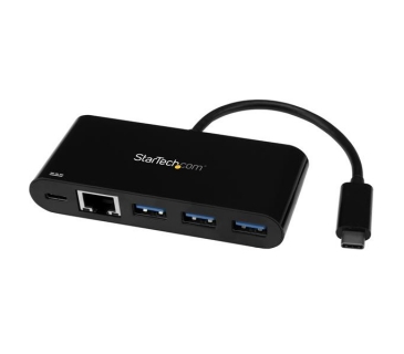 HUB Adapter USB / A / C Multi 3 Port USB C Hub with Gigabit Ethernet and Power Delivery - USB-C to 3x USB-A - USB 3.0 Hub - Startech