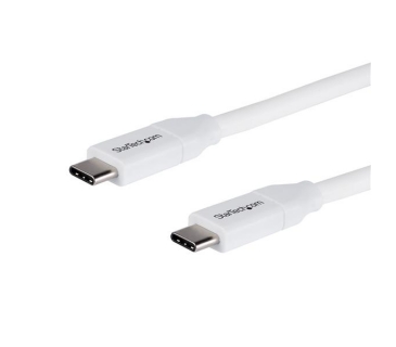 Câble USB USB C to USB C Cable - 6 ft / 2m - 5A PD - M/M - White - USB 2.0 - USB-IF Certified - USB Type C Cable - USB C Charging Cable - Startech