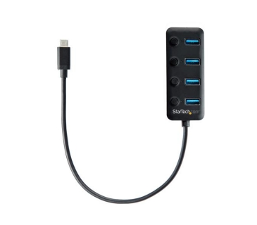 HUB Adapter USB / A / C Multi USB C Hub - 4x USB-A Ports with Individual On/Off Switches - Bus Powered - Portable - USB Type C Hub - USB C to USB Hub - Startech