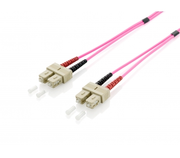 Cable Réseaux Optique EQUIP LWL Patchcable SC-SC 15.00m Multimode Duplex OM4 viol - Equip