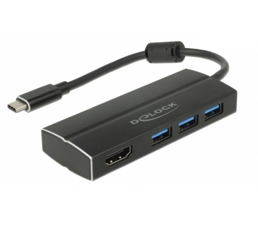 HUB Adapter USB / A / C Multi DeLOCK USB C 3.13xUSB 3.0 A Hub+HDMI 4K