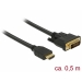 DELOCK Cable HDMI DVI 24+1 bidirektional 0.50m Black