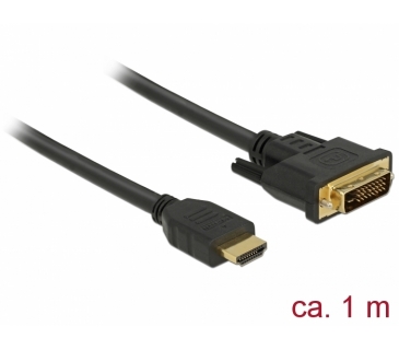 Câble Ecran DELOCK Cable HDMI DVI 24+1 bidirektional 1.00m Black