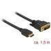 DELOCK Cable HDMI DVI 24+1 bidirektional 1.50m Black