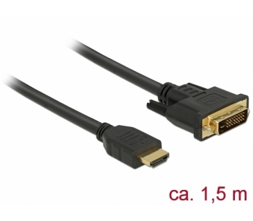Câble Ecran DELOCK Cable HDMI DVI 24+1 bidirektional 1.50m Black